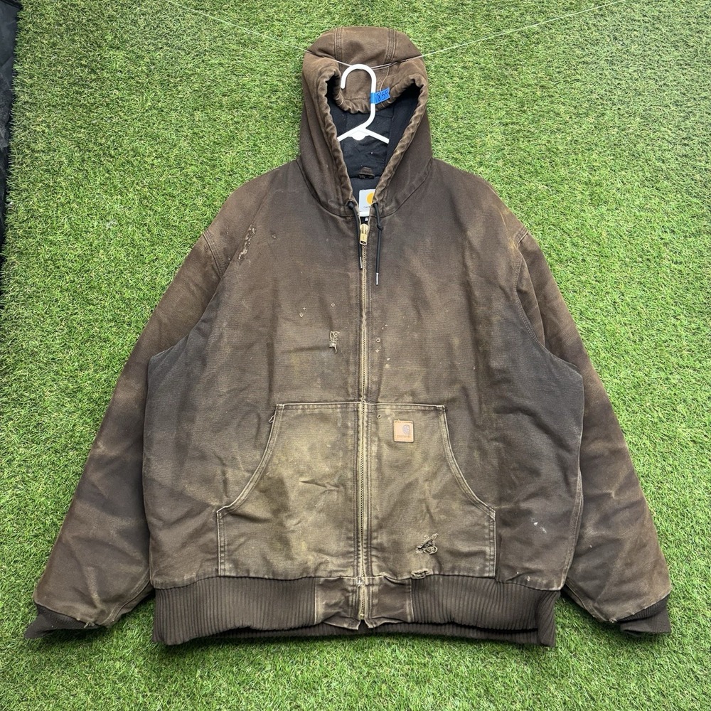 Vintage Carhartt Jacket Mens XL Brown J130 DKB Thermal Lined Duck Workwear